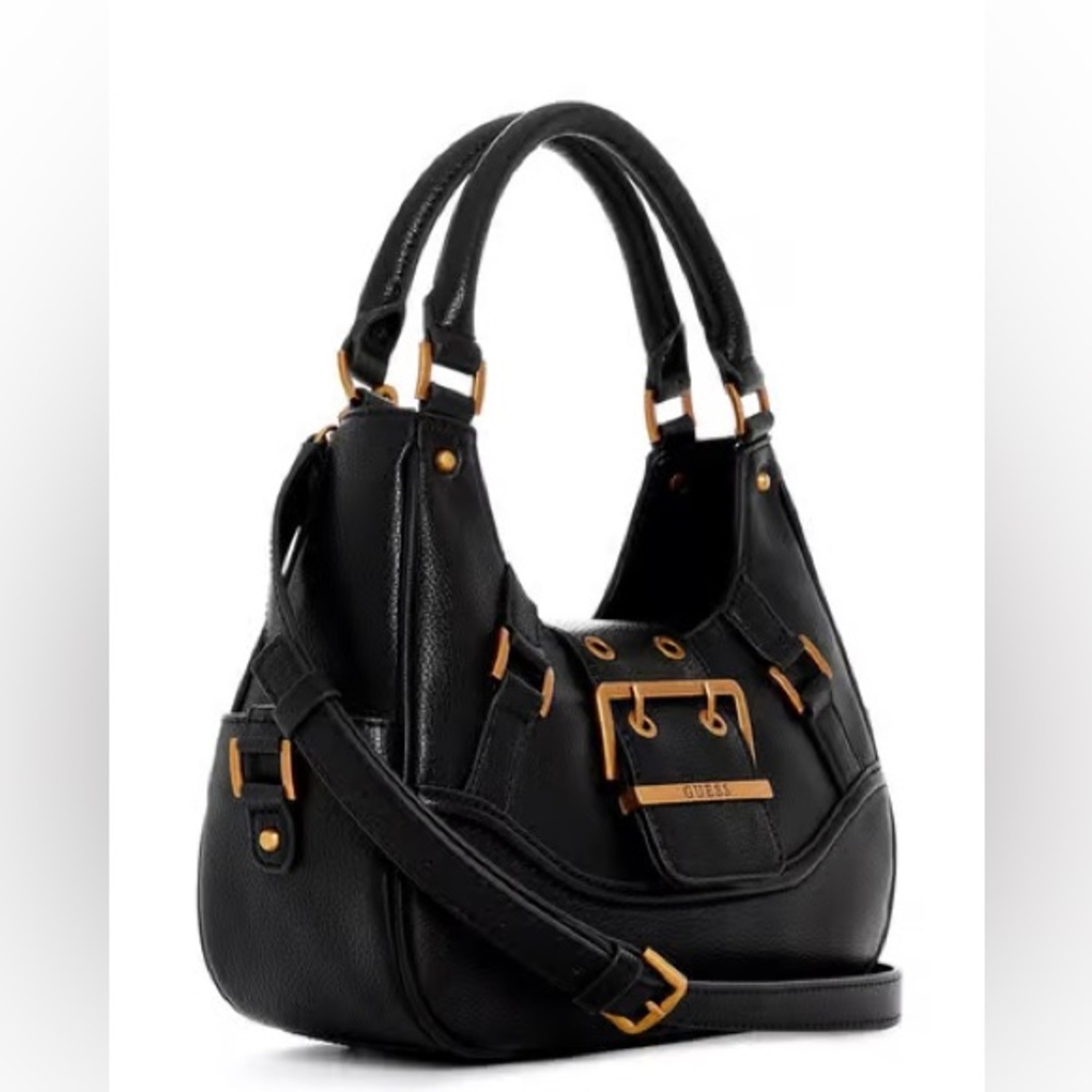 Guess Black Shoulder Bag with Gold Details - Picture 3 of 13